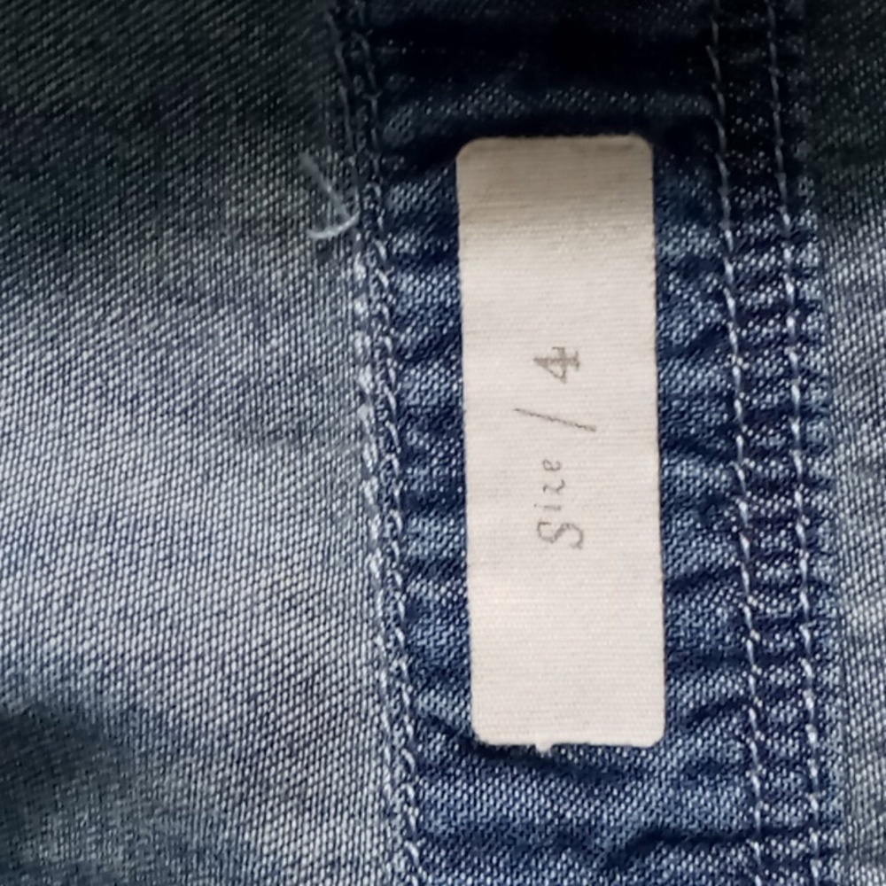 Anthropologie Pilcro Femme Denim Chambray Wide Leg Crop Jumpsuit Size 4 - Picture 12 of 16